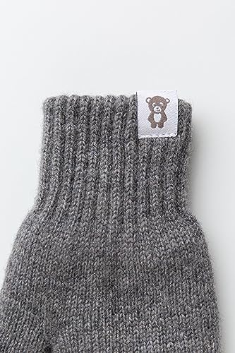 Guantes de punto de lana para bebés y niños de 0 a 7 años color beige y rosa 6