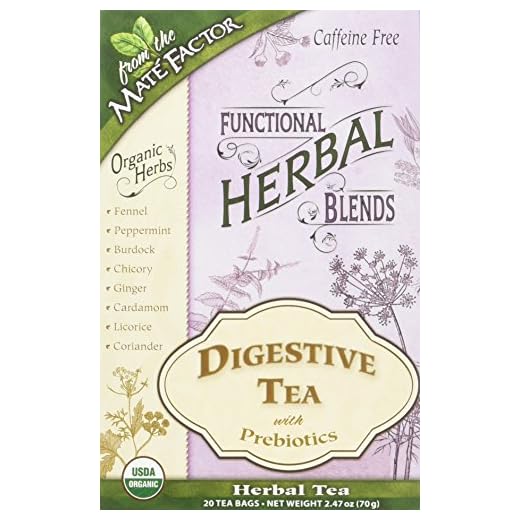 Mate Factor Functional Herbal Blends - Digestive Tea with Prebiotics 20 Bag(S)