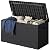 Greesum 100 Gallon Resin Deck Box Lockable Large Outdoor Storage Boxes for Garden Tools, Patio Furniture Cushions, Pool Supplies, Black
