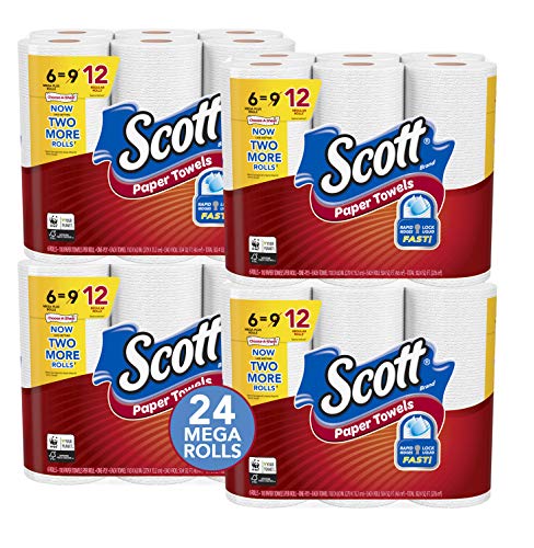Scott Paper Towels Choose-A-Sheet, 4 Packs of 6 Mega Plus Rolls (24 Mega Rolls), White - image 1