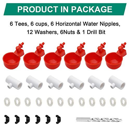 Automatic Chicken Waterer Kit With Pvc Tee And Nipples - Diy Chicken Water Feeder, Chicken Water Cups For Poultry, Ducks, Quails, And Turkeys (6) #TOP1