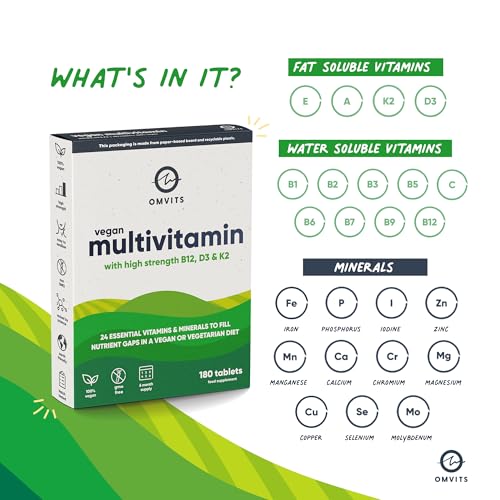 Vegan Multivitamins & Minerals - with High Strength Vitamin B12, D3, K2 & Iron - 180 Tablets in Low Waste Packaging - 6 Month Supply - Advanced Supplement for Men & Women - Palm Oil & GMO Free - Image 3