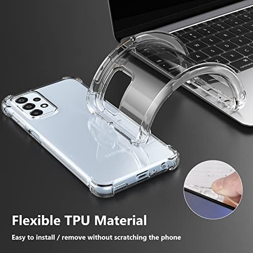 Cresee for Samsung Galaxy A23 5G Case (2022) Crystal Clear Cover with Reinforced Corner Bumper Slim Fit Anti-Scratch Shockproof Flexible TPU Phone Case for Galaxy A23 5G, Transparent