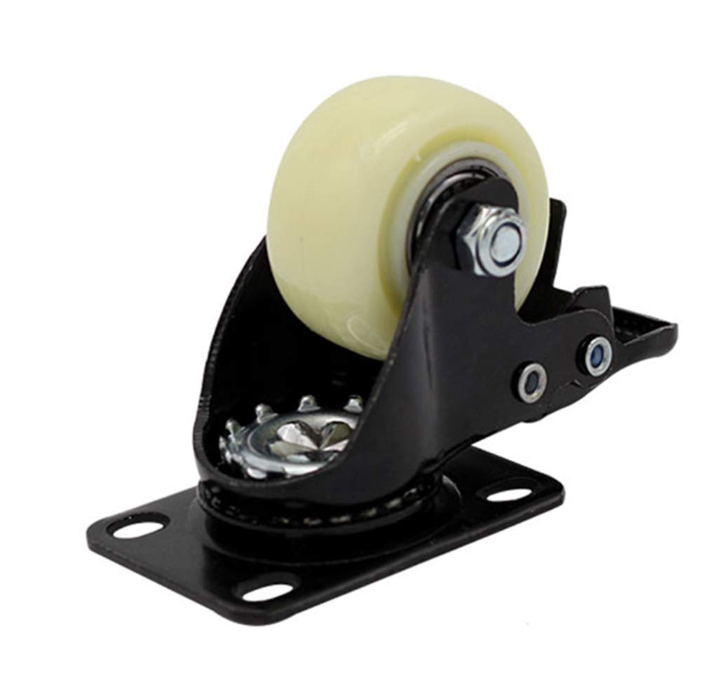 Ruote piroettanti Ruote per carichi pesanti 4 Ruote piroettanti 40/50mm Ruote per mobili Ruote fisse silenziose con piastra di montaggio superiore Capacità di carico 200 kg (Bianco 50 mm 2 pollici)