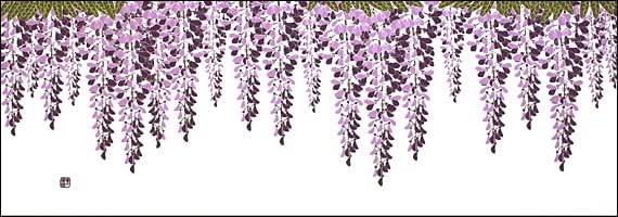 染の安坊 Anbo Tenugui Hand Towel, Wisteria Trellis, FUJIDANA, 100% Cotton, Made in Japan, 13.8 x 39.4 inches