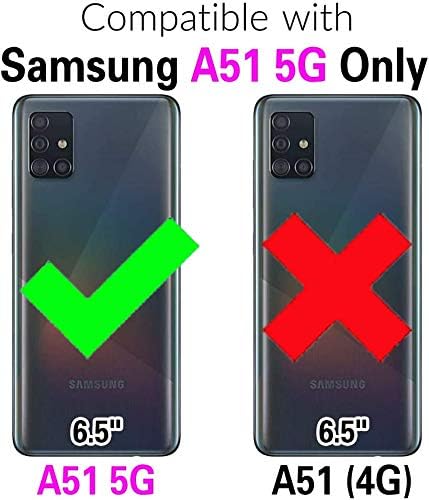 Miniatura 2 de Asuwish Funda de teléfono para Samsung Galaxy A51 5GA 51 5G UW Verizon con protector de pantalla de vidrio templado y soporte para tarjetas,