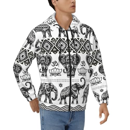 Sweat à capuche homme motif éléphant idéal pour vos soirées fraîches en terrasse