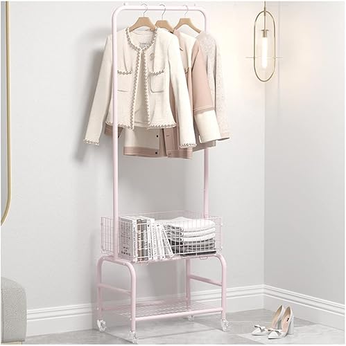 NEPHEW Perchero con estante de almacenamiento para ropa estante de ropa de metal independiente perchero para dormitorio con estante de