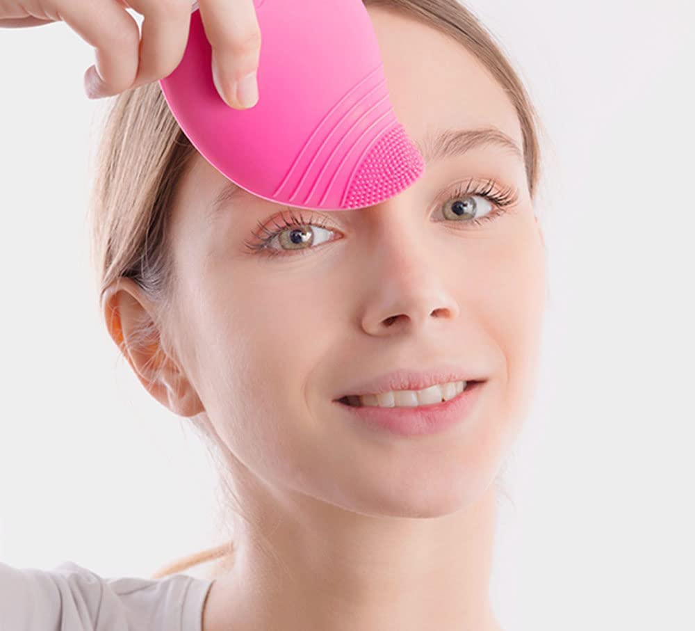 CELLUSTOP - Masseur Nettoyant Visage -Brosse Faciale Nettoyante Imperméable en Silicone FDA - Masseur Facial Electrique Rechargeable- Masseur Visage Rose