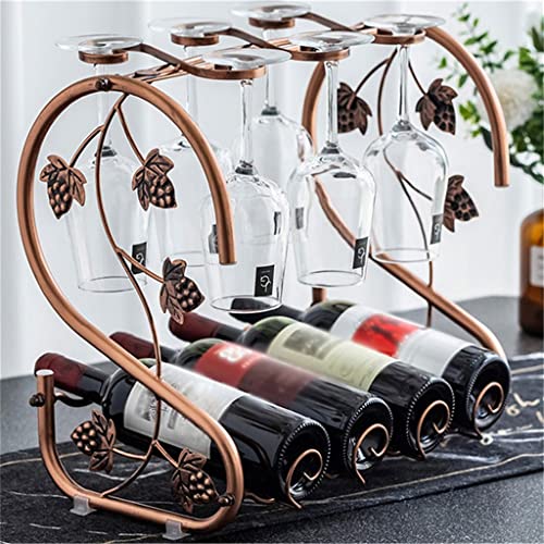 Soporte para botellas de vino metal y madera miniatura 2