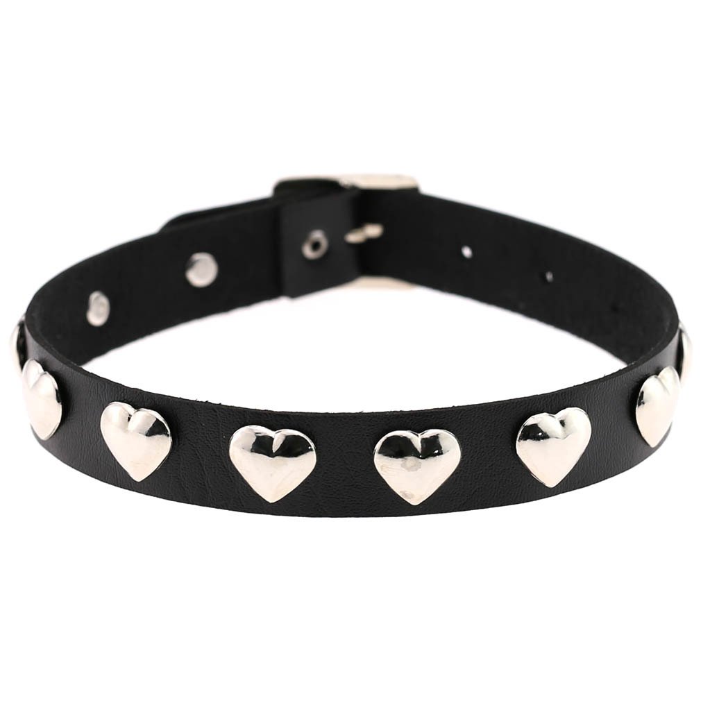 Collar Necklace Choker Punk Rock Harajuku Gothic Lolita Cosplay Cute Sexy Unisex Men Women Accessories Heart Visual kei Vkei Alloy PU Leather Adjustable Individuality Human Use