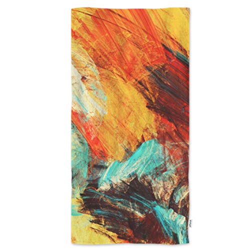 oFloral Bright Artistic Splashes Hand Towels,Abstract Painting Multicolor Dynamic Modern Futuristic Pattern Soft Comfortable Towel for Bath/Kitchen/Yoga/Golf/Hair Towel 15X30 Inch