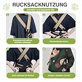 ALLSOPETS Hundetragerucksack, Tragbarer Haustiertragerucksack für Katzen Hunde Welpen, Integrierter Sicherheitsgurt, Ergonomisches Design, Atmungsaktiver Hunderucksack für Motorrad (Türkis)