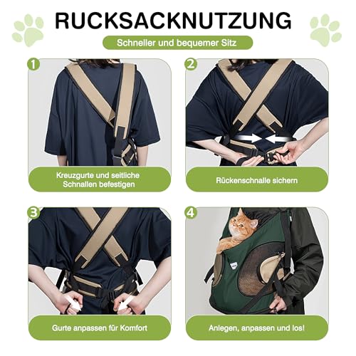 ALLSOPETS Hundetragerucksack, Tragbarer Haustiertragerucksack für Katzen Hunde Welpen, Integrierter Sicherheitsgurt, Ergonomisches Design, Atmungsaktiver Hunderucksack für Motorrad (Türkis)