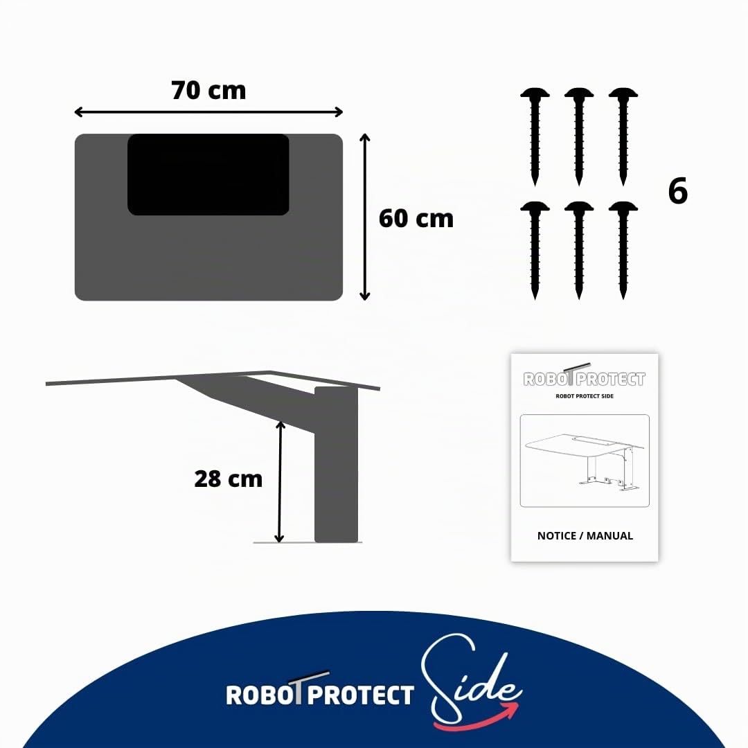 Abri Robot Tondeuse multimarque ROBOT PROTECT Side 62 x 70 x 33 cm | Résistant aux intempéries + Protection UV | Pieds en INOX | matériel de Montage Inclus | Made in Europe