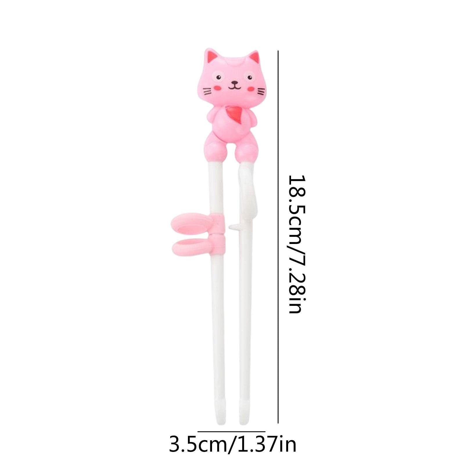 Bacchette Per Apprendimento Per Bambini – 2 Paia Con Anelli, Design Cartone Animato, In Plastica Antiscivolo, Con Scatola Portaoggetti, Ideali Per Principianti