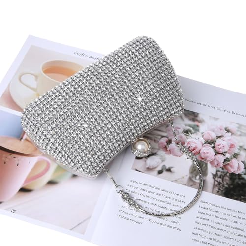 Image of Women's Sparkly Rhinestone Clutch Purse Evening Shoulder Bag