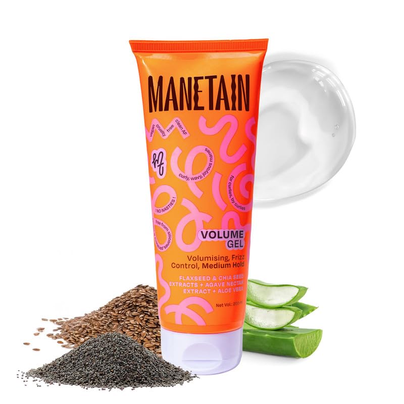 Volume Gel 200ml | Volumizing Curl Enhancer with Aloe Vera, Flaxseed & Agave | Medium Hold, Anti-Frizz, Moisturizing Styling Gel for Curly & Wavy Hair | CG Method Friendly |