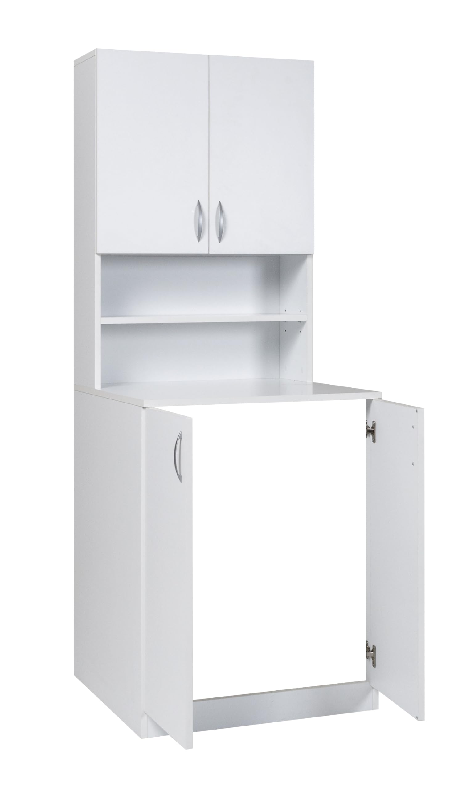 furni24 Waschmaschinenschrank Weiß 70x70x190,5cm - Badregal Hochschrank Waschmaschine Bad Schrank Badezimmerschrank Badmöbel Überbau