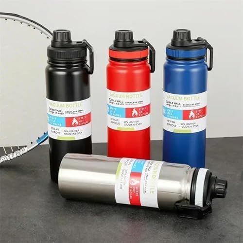 Garrafa Térmica 750ml de Aço Inox, Isolamento a Vácuo e Alça para Transporte. Mantém bebidas quentes
