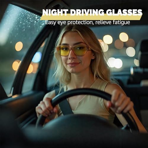 SIPHEW Women's Night Driving Glasses Polarized Anti Glare Night Vision Yellow Glasses Wrap Around for Nighttime/Foggy2