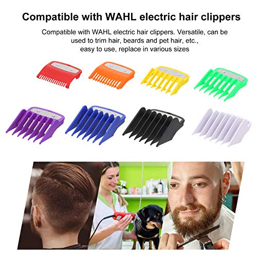 Sunbaca 8 PCS Guia de Corte Pente Barbeiros Conjunto de Ferramentas de Cabeleireiro Limite Colorido