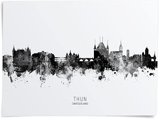 Thun Switzerland Skyline art print poster, unframed -11636