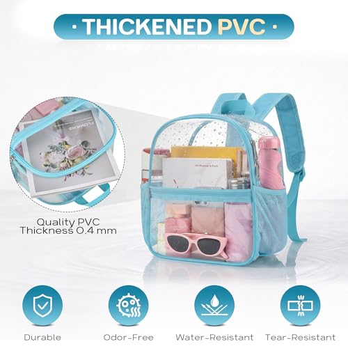 Image of Oraben Clear Backpack for Stadium Events, Stadium Approved 12 x 6 x 11, Small Clear Backpack for Concerts School Works, Fast Security Check, Waterproof PVC, Adjustable Straps, Women Men