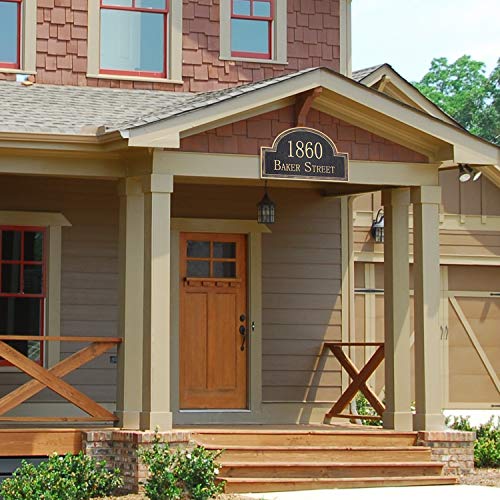 image for OLADOT Handcrafted Vintage Arch Address Plaque Home Address Sign Decor