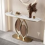 Mesa de entrada, mesa consola moderna, mesa auxiliar para sofá de 11,8' de altura, mesa auxiliar para recibidor, mesa auxiliar larga para recibidor, para sala de estar, pasillo, recibidor (blanco + do