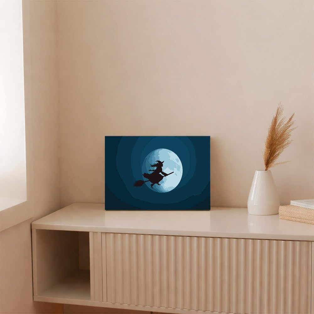 Wall Art | Printed MDF Wall Painting|Home Decor for Living Room, Bedroom, Office, Study (11x9inch) - Witch Ride