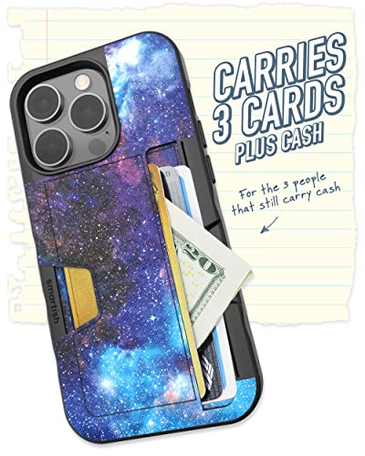 Image of Smartish iPhone 14 Pro Wallet Case - Wallet Slayer Vol. 2 [Slim + Protective] Credit Card Holder w /Kickstand - Drop Tested Hidden Card Slot Compatible w /Apple iPhone 14 Pro - Spaced Out