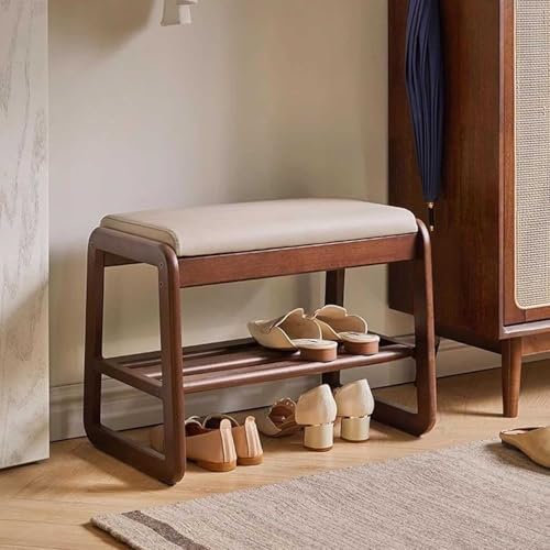 Banc à chaussures en bois pour salon et entrée chaleureuse