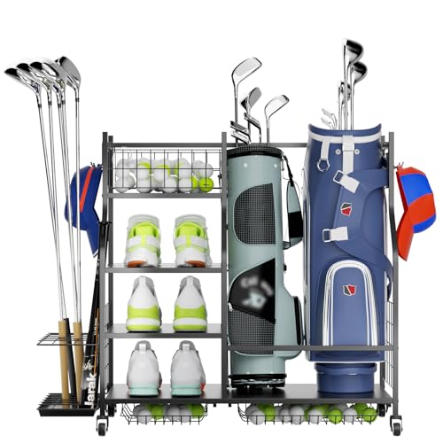 ROOMTEC Golf Bag Storage Garage Organizer,Golf Club Bag Storage Rack