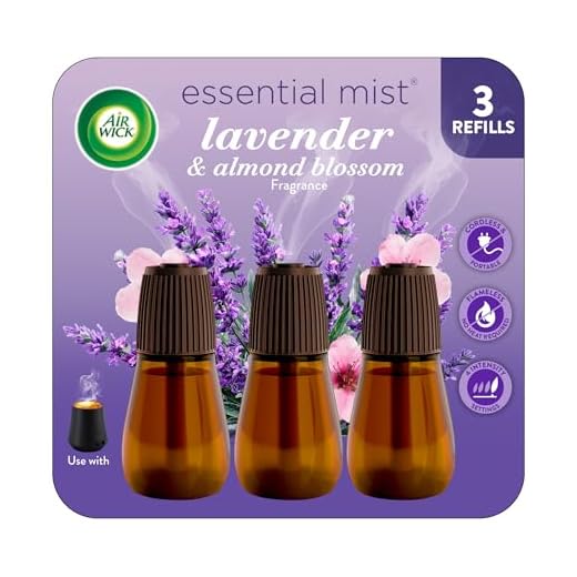 Air Wick Essential Mist Refill, 3 ct, Lavender and Almond Blossom, Essential Oils Diffuser, Air Freshener