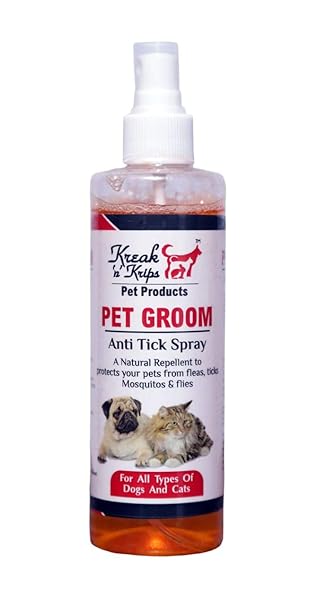 Kreak 'n' Krips Pet Groom Anti Tick Spray for All Types of Dogs and Cats 250 ML