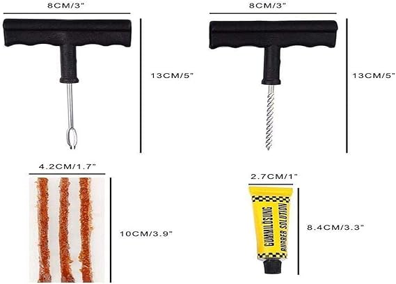 BUFFER® 6 Parça Araba Motosiklet Otomobil Bisiklet Lastik Tamir Seti Araç Bakım Kiti