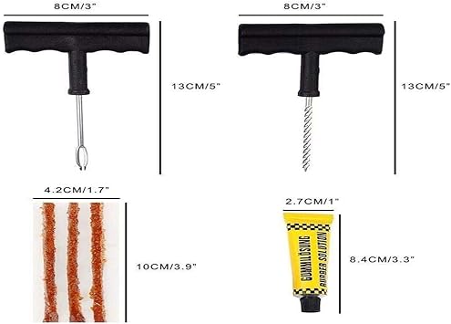 BUFFER® 6 Parça Araba Motosiklet Otomobil Bisiklet Lastik Tamir Seti Araç Bakım Kiti