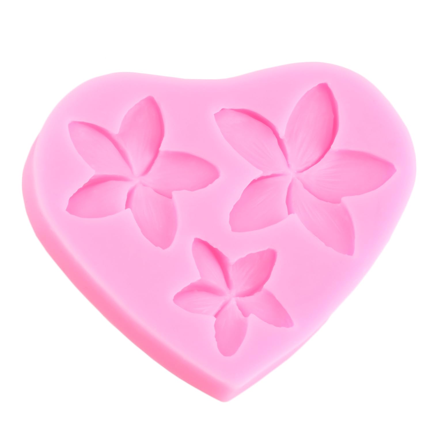 RFGHAC Plumeria - Set di 4 stampi in silicone a forma di fiore di ibisco, per decorare torte, cupcake, cioccolato, caramelle, argilla polimerica