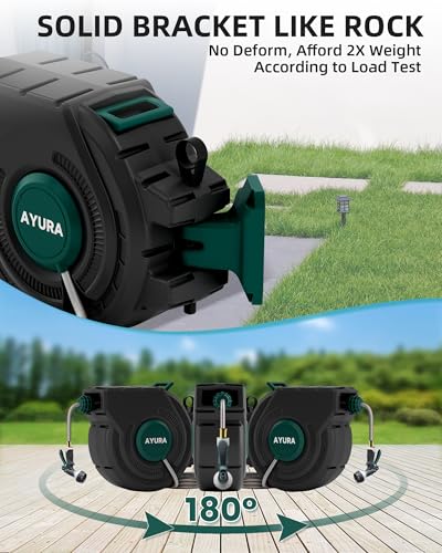 Retractable Garden Hose Reel 1/2 Inch x 100 ft,Automatic Slow Rewind System - image 9
