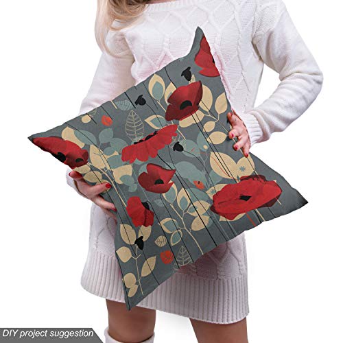 Image of Ambesonne Blue Fabric by The Yard, Abstract Floral Pattern with Paisley Influences Ornate Curls Swirled Leaves, Decorative Fabric for Upholstery and Home Accents, 1 Yard, Blue Orange Coral