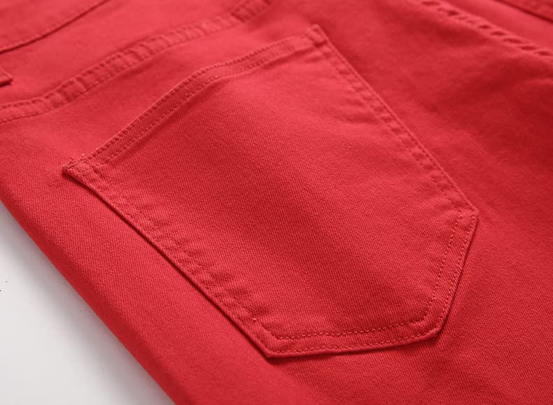 SUYGGCK Jeans Uomo Uomini di Moda Multicolore Multicolor High Stretch Jeans Casual Straight