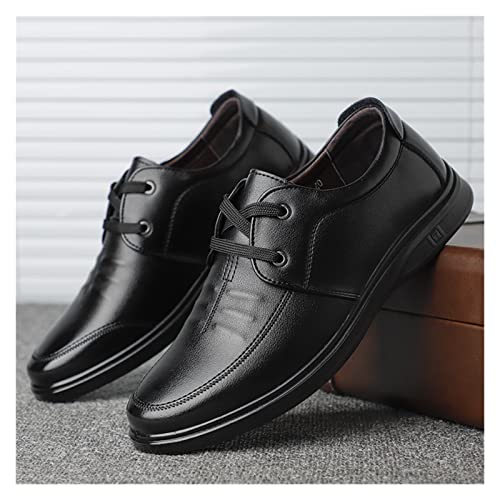 LAZIRO Men's Casual Leather Shoes Round Toe Lace-up Business Men's Single Shoes Soft Leather Soft Sole Flat Heel Daily Work Men's Shoes2