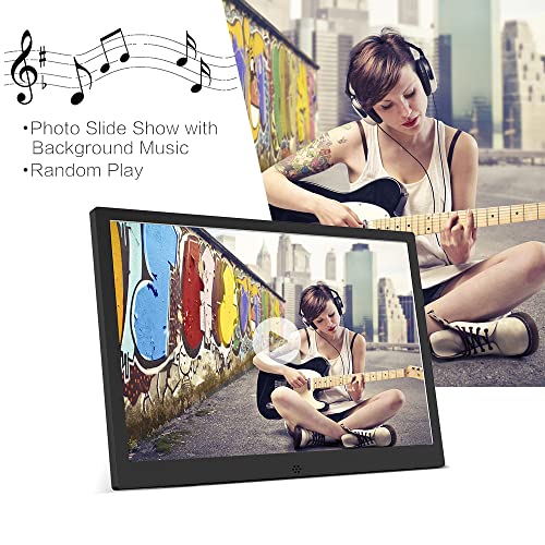 12 polegadas LED Digital Photo Frame 1280 * 800 resolução suporte 1080 p vídeo reprodução aleatória