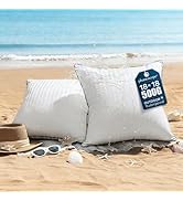 Phantoscope Outdoor Pillow Inserts Waterproof - Pack of 2 18x18 Inch Soft Water-Resistant Striped...