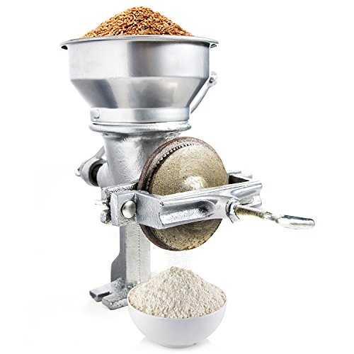 Biltek Professional Manual Grain Grinder - Table Clamp Corn Mill With Hopper, Cast Iron #TOP1