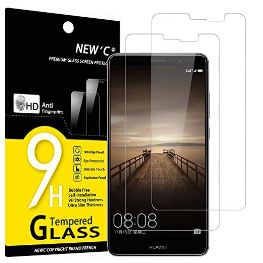 NEW'C 2 Pezzi, Vetro Temperato per Huawei Mate 9, Pellicola Prottetiva Anti Graffio, Anti-Impronte, Senza Bolle, Durezza 9H, 0,33mm Ultra Trasparente, Ultra Resistente