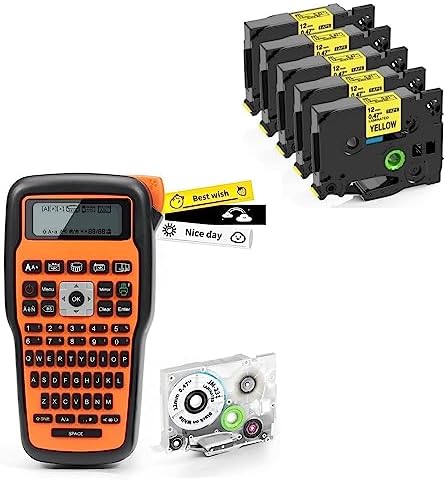 Key Labeller Amazon.com: E1000 Label Maker Machine with 5-Pack 631 Label Tape and 1 ...
