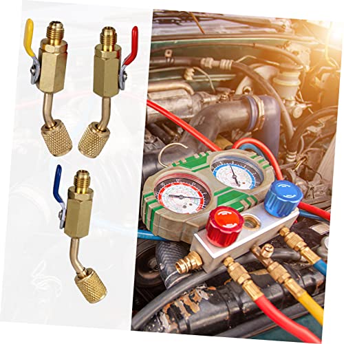 Válvula de bola angular PRETYZOOM y conector de refrigeración para vacío, 3 uds 3