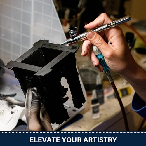 Pixiss Conjunto de pintura Air Brush - 10 cores de tinta acrílica para kit de aerografia - Conjunto